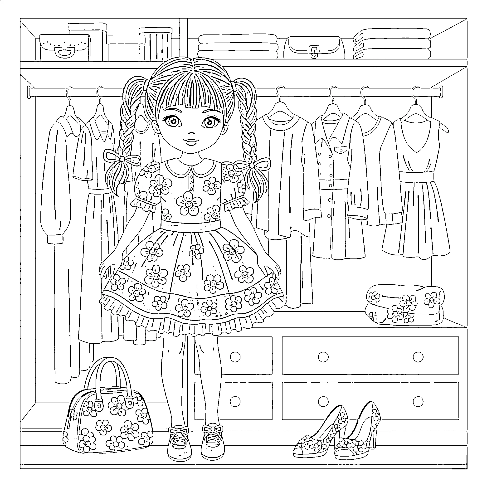 Gambar Mewarnai Girl Moments - Free printable Girl coloring page for children.